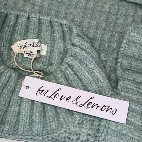 For Love & Lemons Mint Dominique Cropped Backless Sweater Tank Size XL - Picture 13 of 15